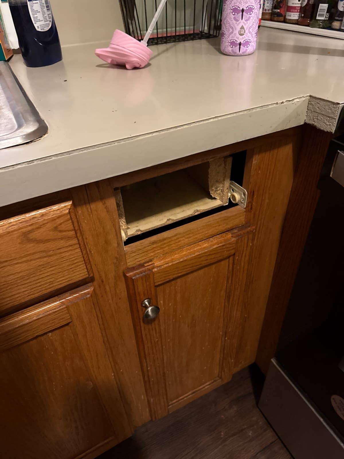 Cabinet work, before